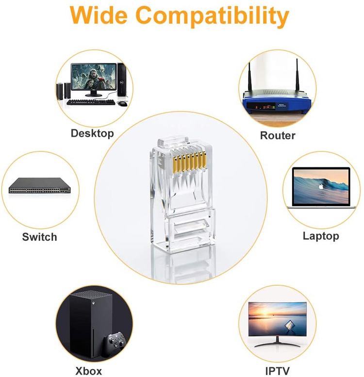 RJ45 Plug End For Cat6 Network Cable