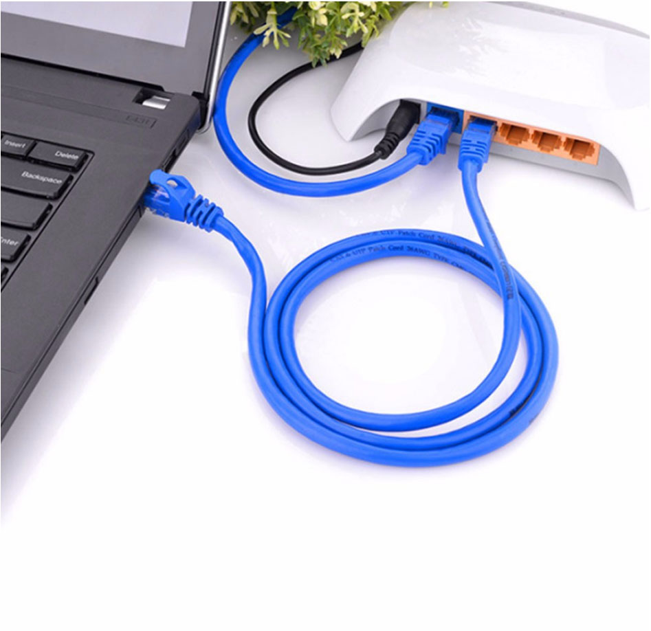 Blue RJ45 Ethernet Cable Internet LAN Cat5 CAT5e