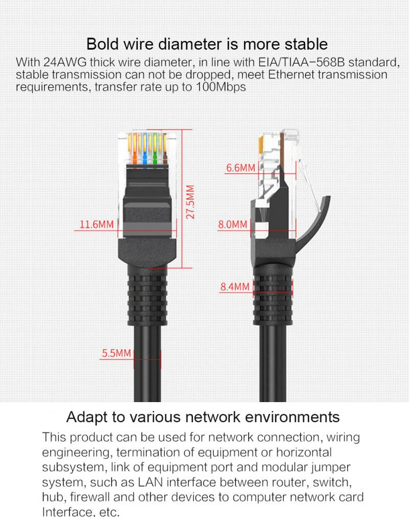 Round Ethernet Cat5 Lan Cable