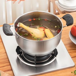 Double Handle Thickened Stainless Steel Stock Pot