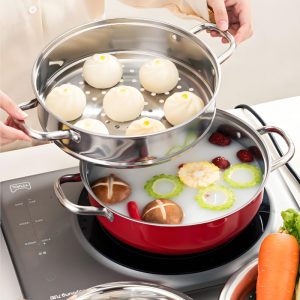 Induction Compatible 3-Piece Stainless Steel Pot Set