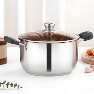 Double Handle Thickened Stainless Steel Stock Pot