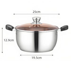 Double Handle Thickened Stainless Steel Stock Pot