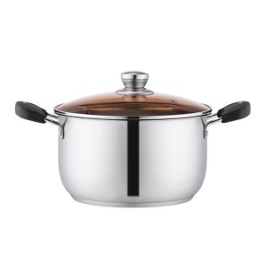 Double Handle Thickened Stainless Steel Stock Pot