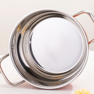 Orange Thickened Clad Stainless Steel Multi‑Purpose Stock Pot