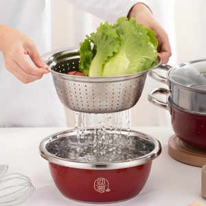 All In One Stainless Steel Cooking Hot Pot and Basin Set