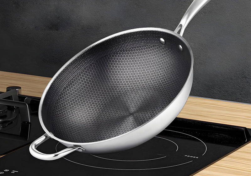 Household stainless steel non stick frying pan
