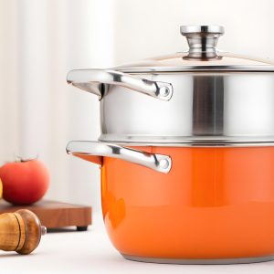 Space Saving 2 Tier Steamer and Wok Cookware Set