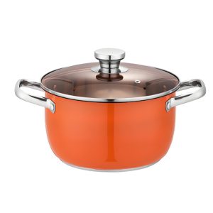 Orange Thickened Clad Stainless Steel Multi‑Purpose Stock Pot