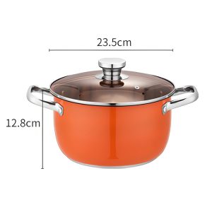 Orange Thickened Clad Stainless Steel Multi‑Purpose Stock Pot
